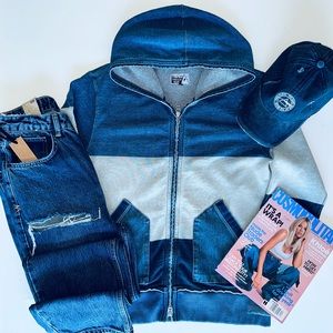 VINTAGE Panelled Denim Hoodie